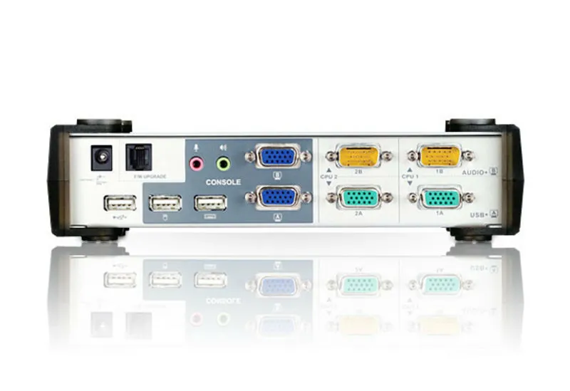 ATEN KVM-switch, 1 konsol styr 2 datorer, USB, f&ouml;r dubbla sk&auml;rmar