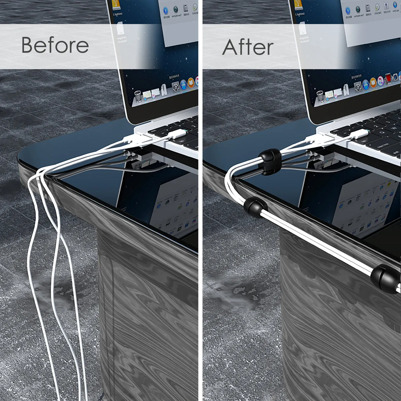 DESIRE2 Cable Nuggets Tidy x10 Black