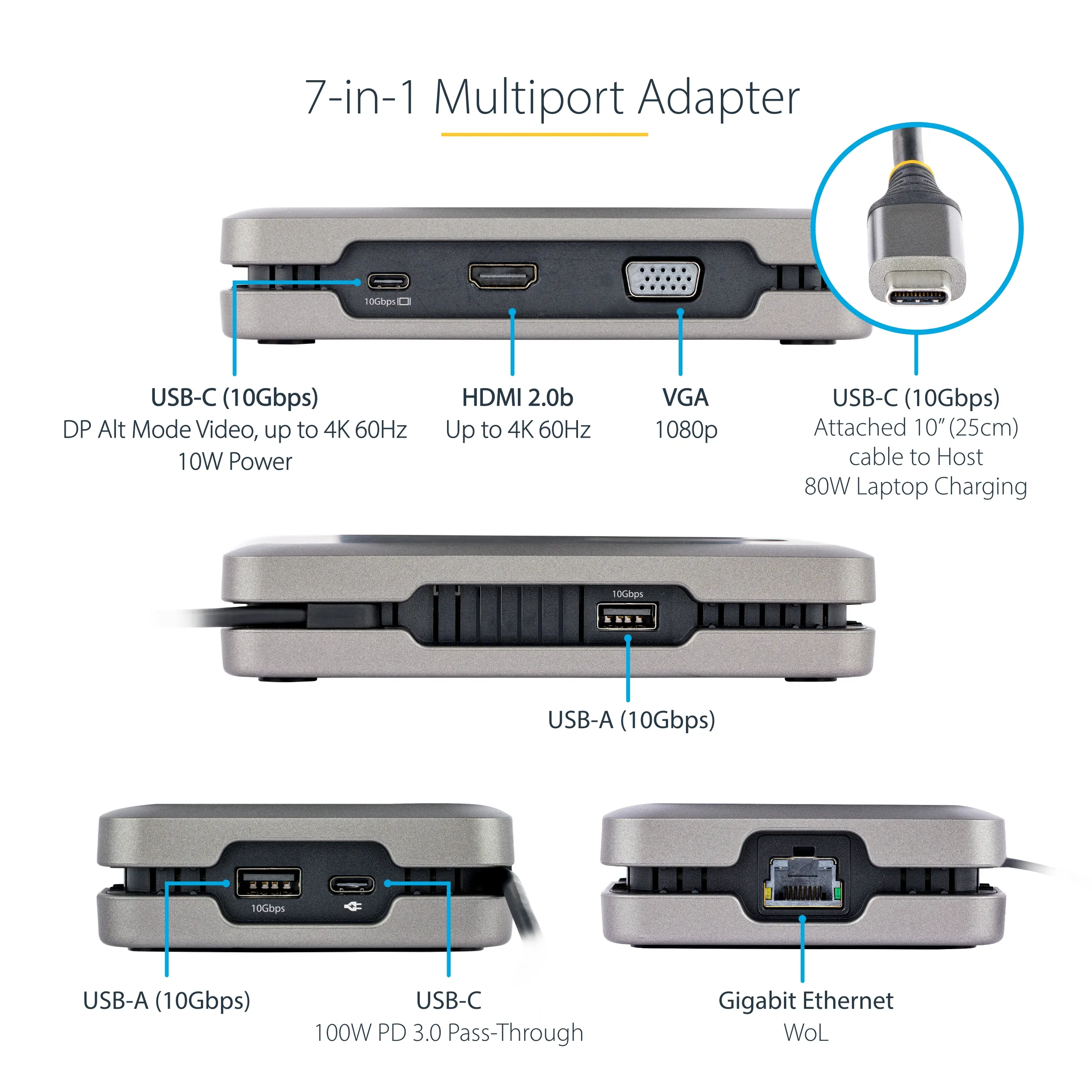 USB-C Multiport Adapter/Hub 4K HDMI/VGA