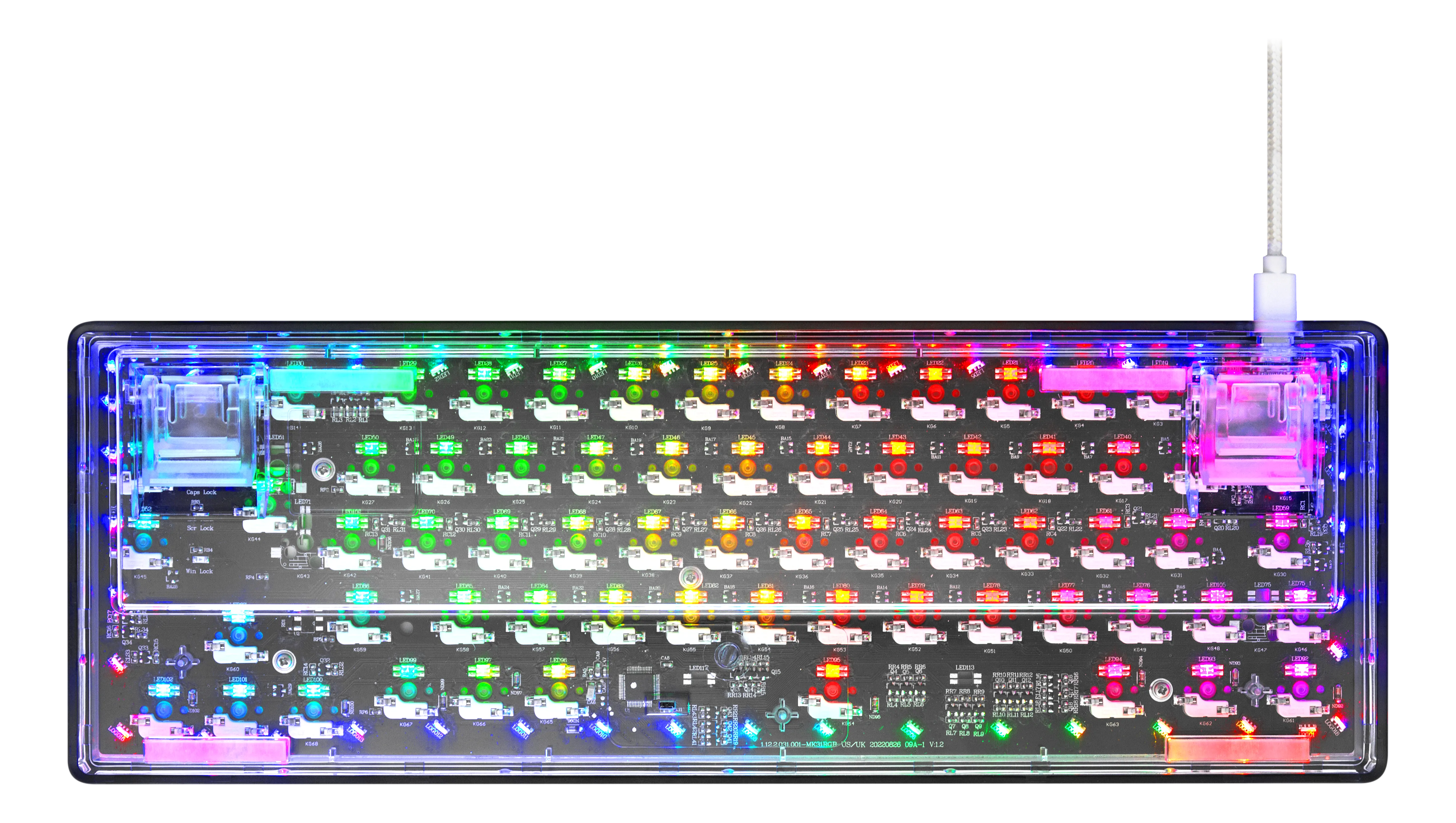 Deltaco Gaming DK460, 65%, Content KTT Switches, Hot swappable, RGB -pelin&auml;pp&auml;imist&ouml;, l&auml;pin&auml;kyv&auml;