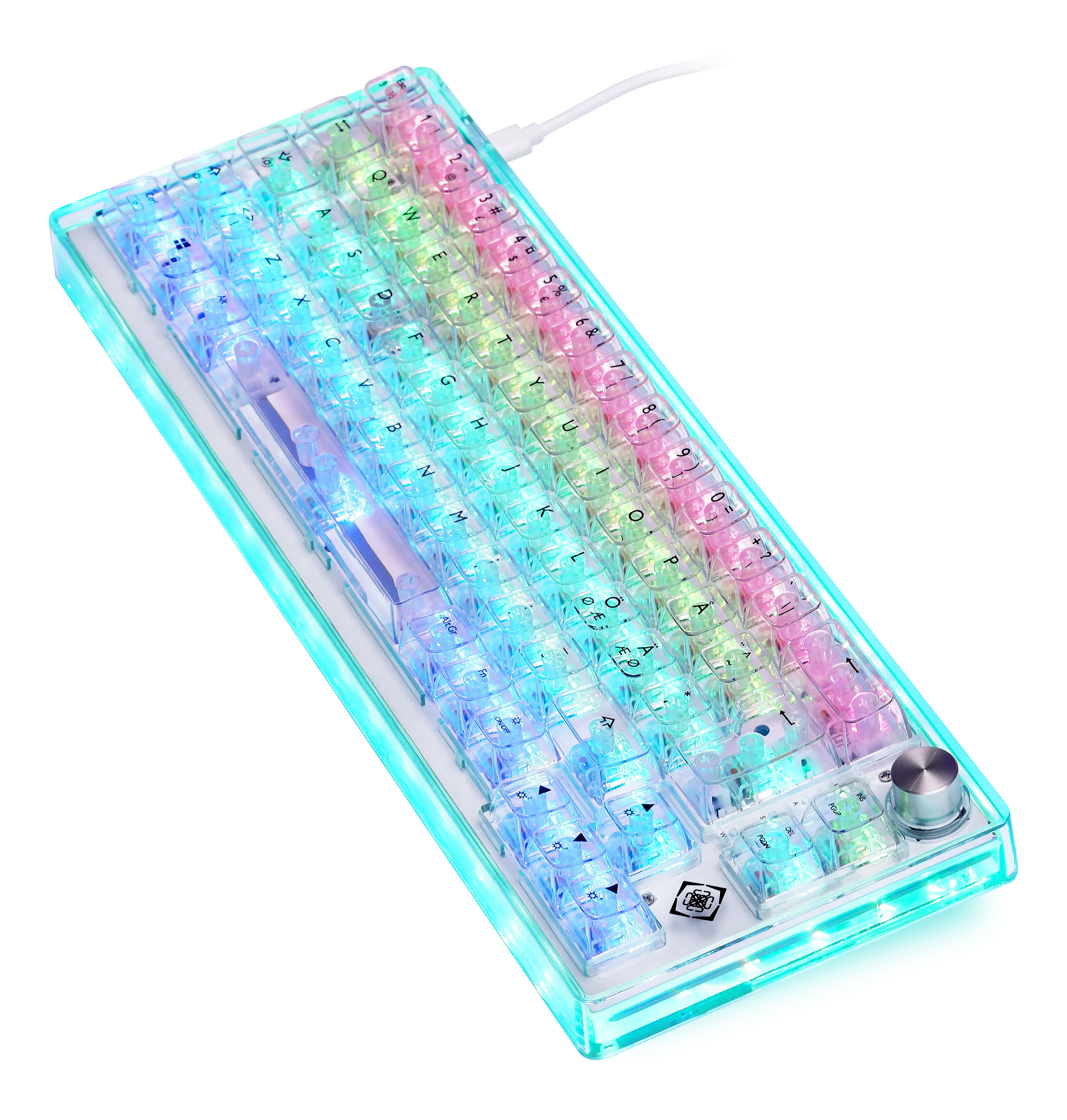 Deltaco Gaming DK460, 65%, Content KTT Switches, Hot swappable, RGB -pelin&auml;pp&auml;imist&ouml;, l&auml;pin&auml;kyv&auml;