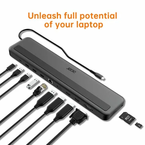 ACER 13IN1 TYPE C MINIDOCK: 3 X USB3 + 1 X USB C + SD/TF + 2 X HDMI + DP + RJ45 + USB C + 3.5MM AUDIO