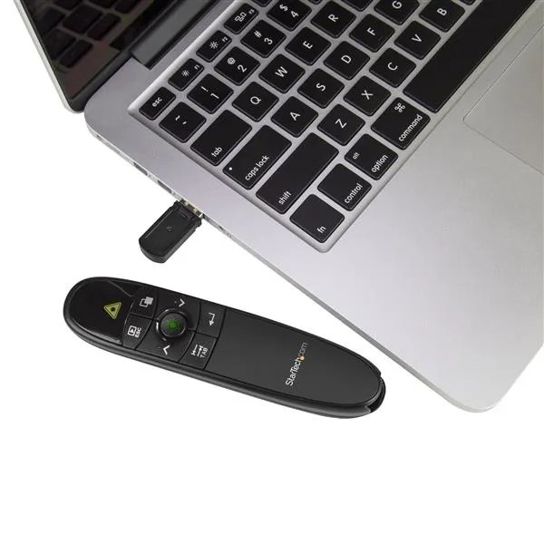 STARTECH.COM Wireless Presentation Remote with Green Laser Pointer - 90ft 27 m - USB Presentation Clicker for Mac & Windows