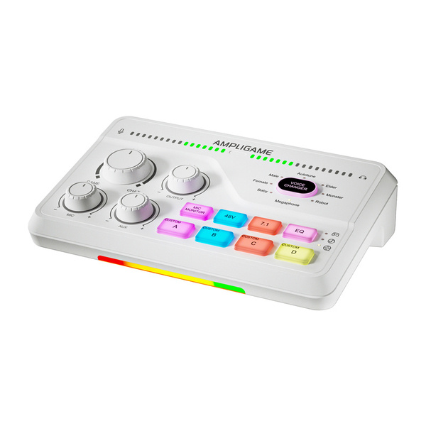 FIFINE SC8W RGB Gaming Audio Mixer, White