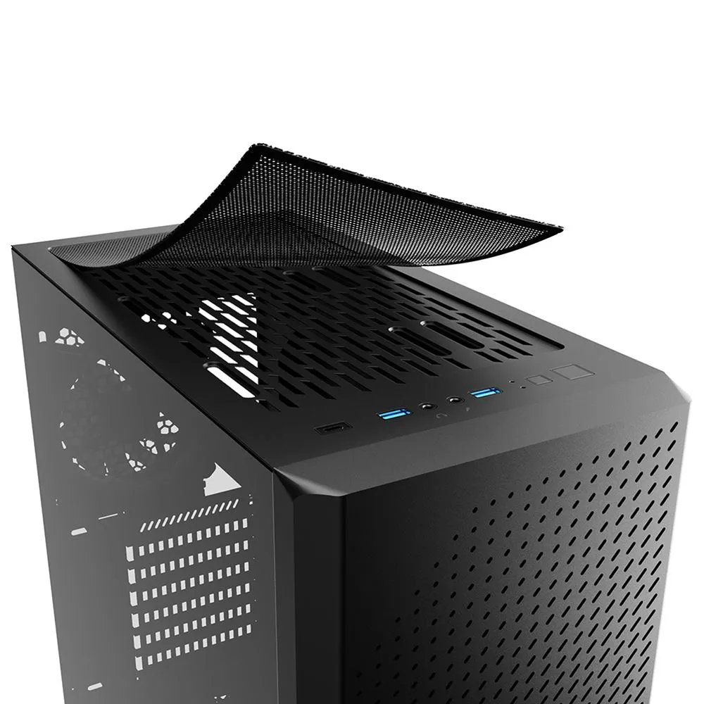 Sharkoon VS9 RGB Midi-Tower Case with window with RGB lighting, Black