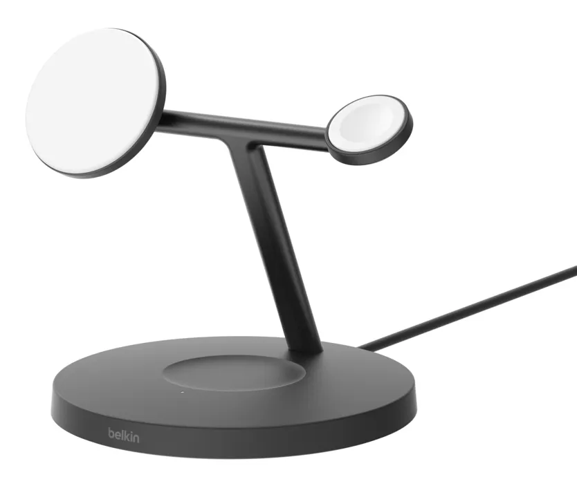BELKIN BOOST CHARGE PRO 3-in-1 Qi2 15w Wireless Charger with Apple watch fast charge - wireless charger, White