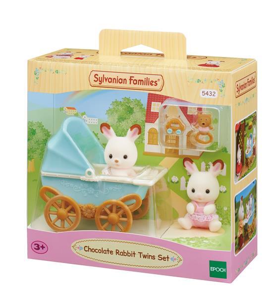 Sylvanian Families Chocolate Rabbit Twins Set (Pram)