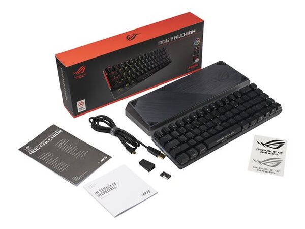 (Fyndh&ouml;rnan) Asus ROG Falchion 65%, Cherry MX Red - tr&aring;dl&ouml;s speltangentbord