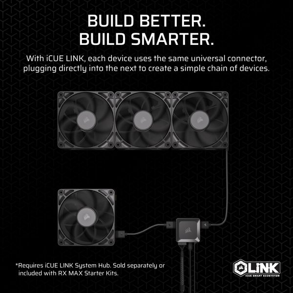 CORSAIR RX MAX Series iCUE LINK RX140 MAX 140mm Fan Single Fan