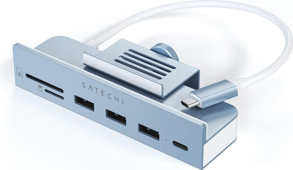 Satechi USB-C Clamp Hub for 24" iMac -adapteri, Sininen