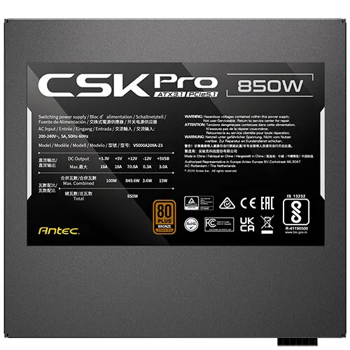 Antec CSK850 PRO Power Supply Unit, Black