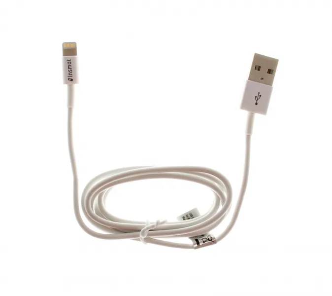 Insmat USB-A - Lightning -kaapeli, 1 m, Valkoinen
