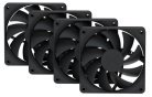 HYTE FA12, 120mm, PWM, Fluid Dynamic Bearing Fan Kit, 4-pack, Black