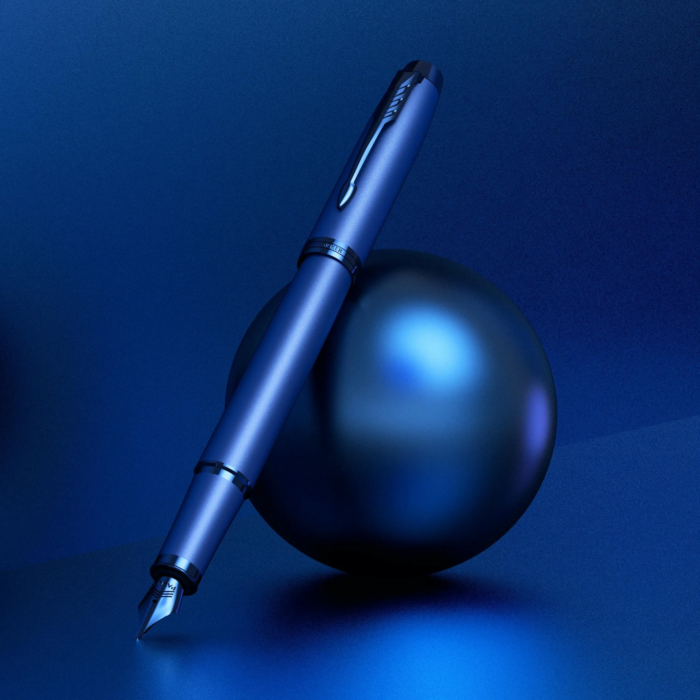 Parker IM Monochrome Blue Fountain pen F Blue ink