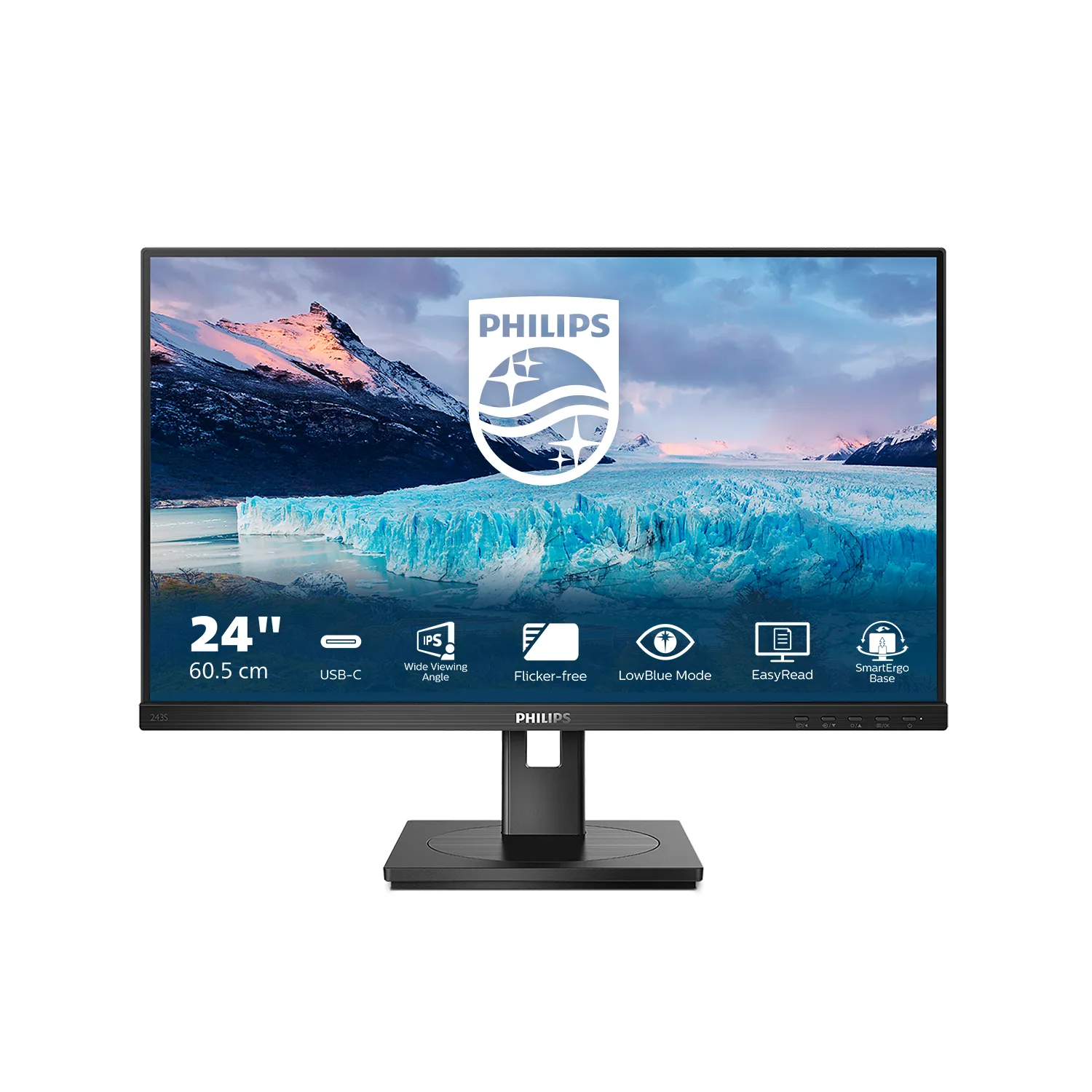 Philips 24&quot; S-line 243S1, Full HD, USB-C, IPS - sk&auml;rm