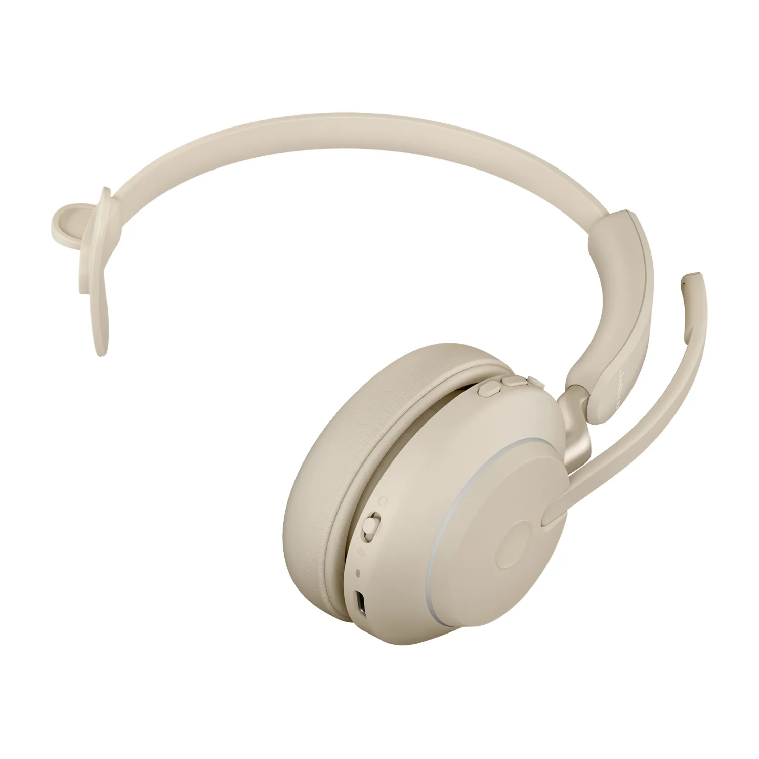 Jabra Evolve2 65 UC Wireless Mono Headset with Charging Stand, Beige