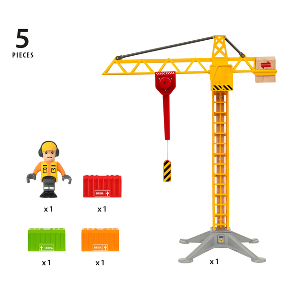 Brio large construction crane with light 33835, 5pcs