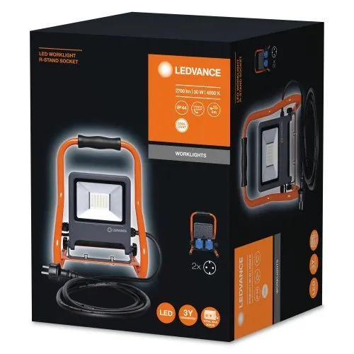 Ledvance LED Worklight, 30W, 840, R-Stand Socket
