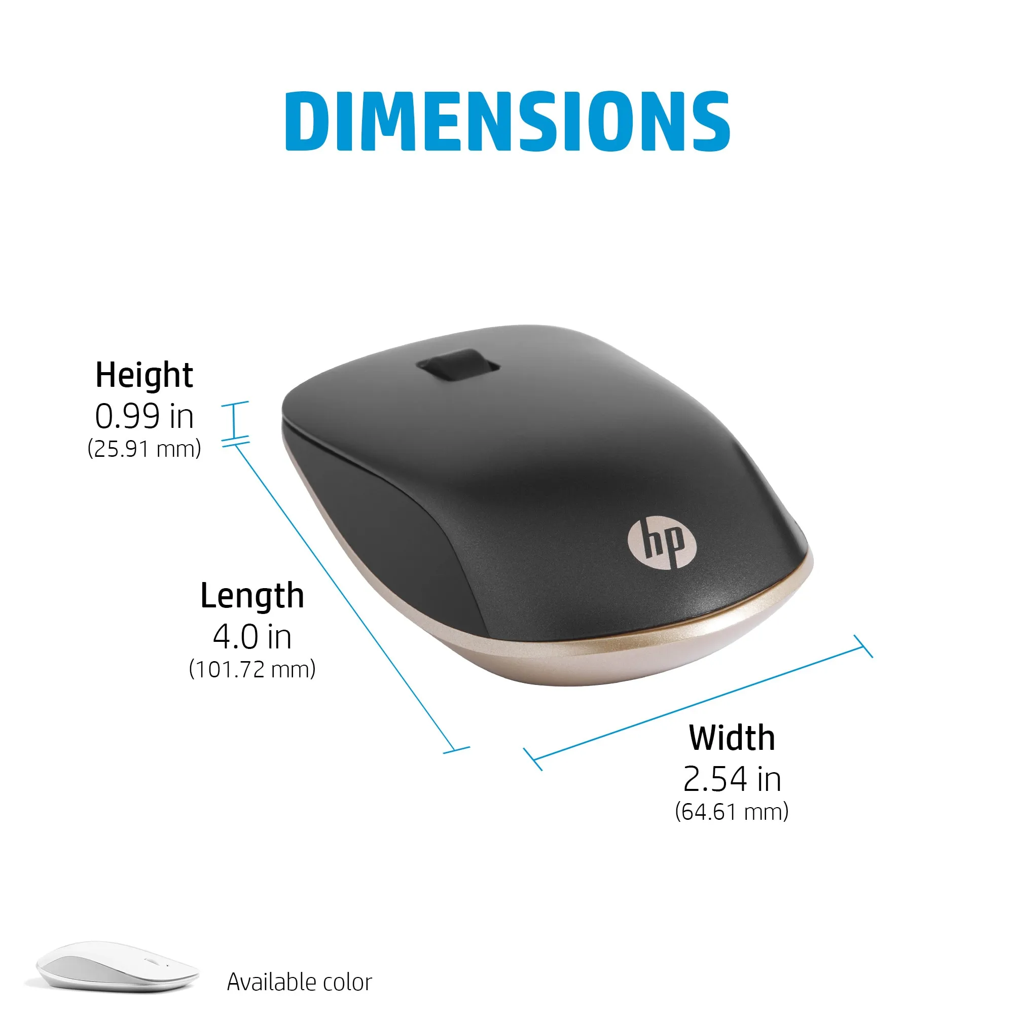 HP 410 Slim Silver Bluetooth Mouse -langaton hiiri, Musta, Hopea