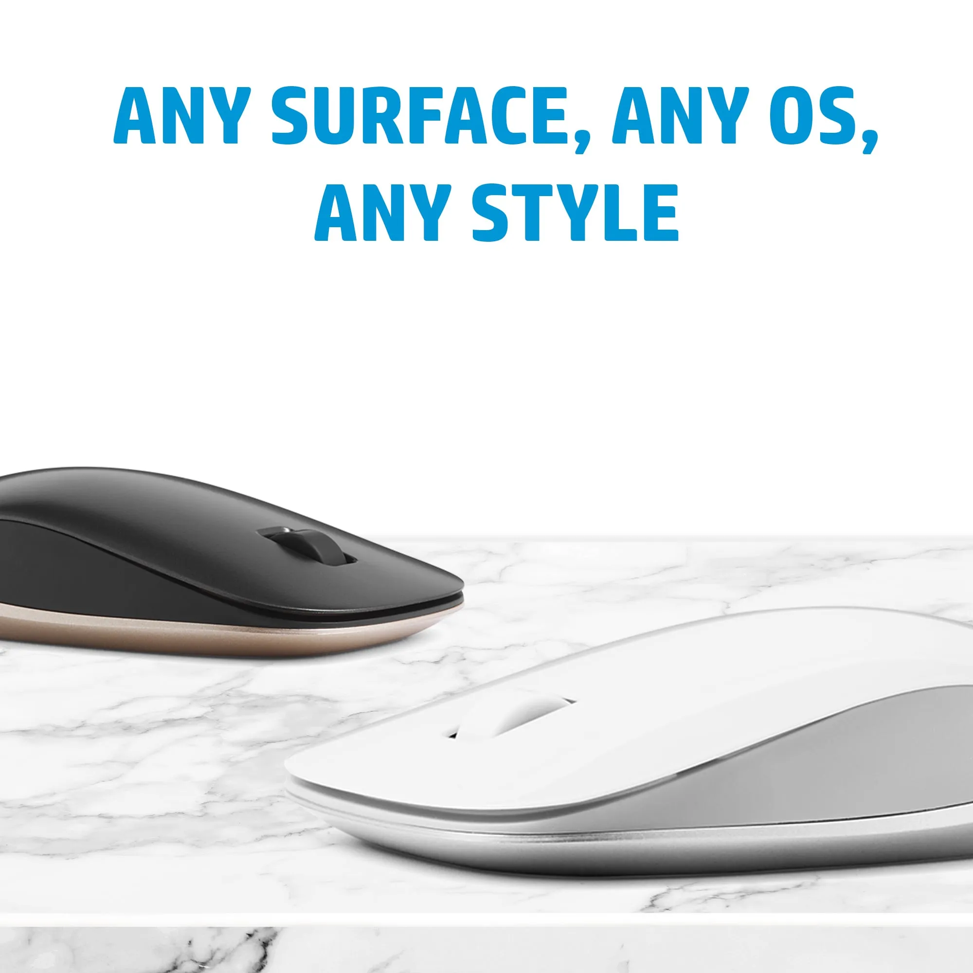 HP 410 Slim Silver Bluetooth Mouse -langaton hiiri, Musta, Hopea