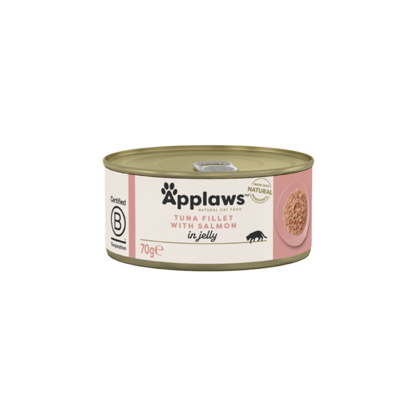 Applaws Tuna Fillet with Salmon in Jelly, Wet food for cats, Adult, 70g