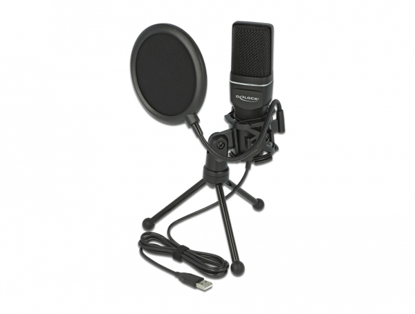 DeLOCK 66331, USB, Condenser Microphone, Black