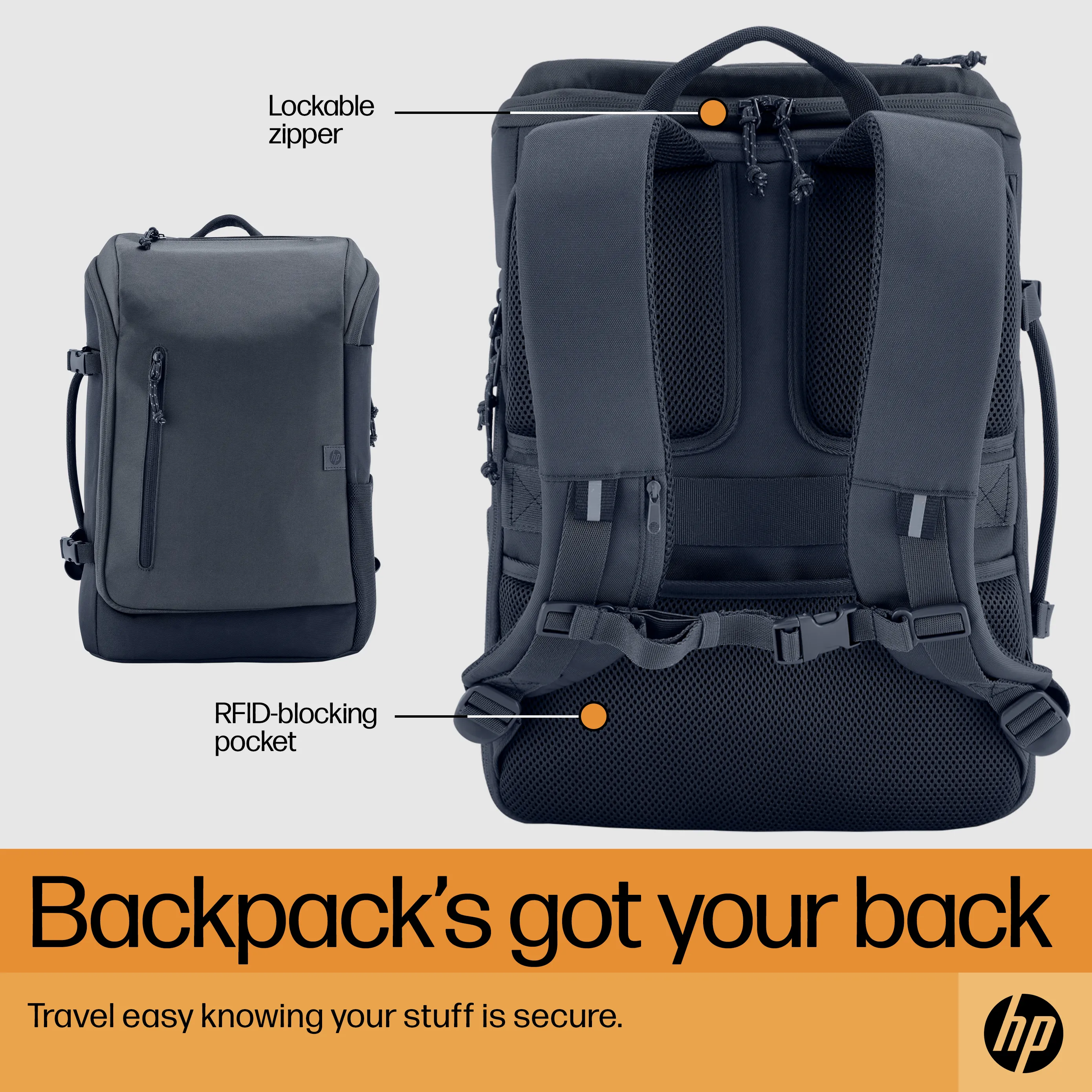 HP Travel 25L 15.6 IGRLaptop Bckpck