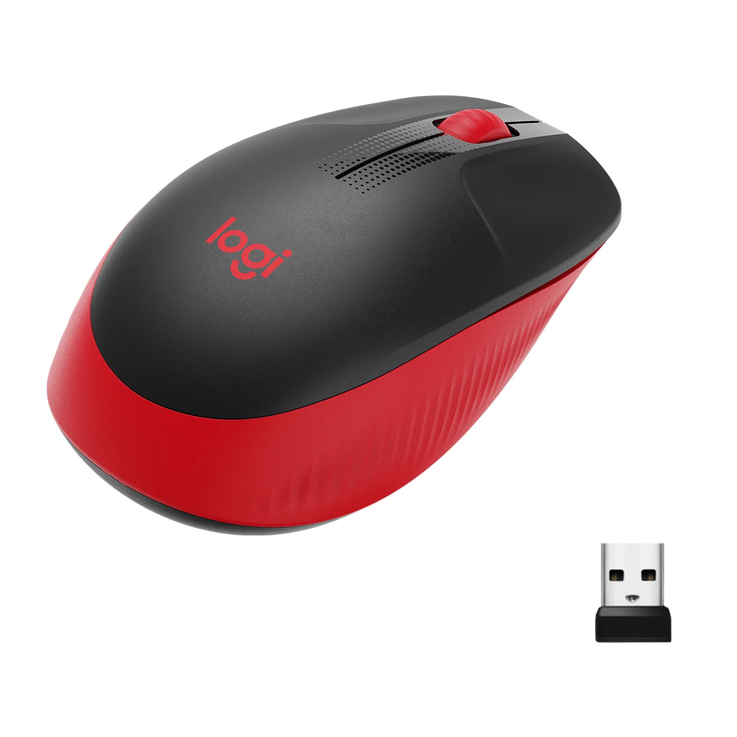 Logitech M190 - wireless mouse, Red