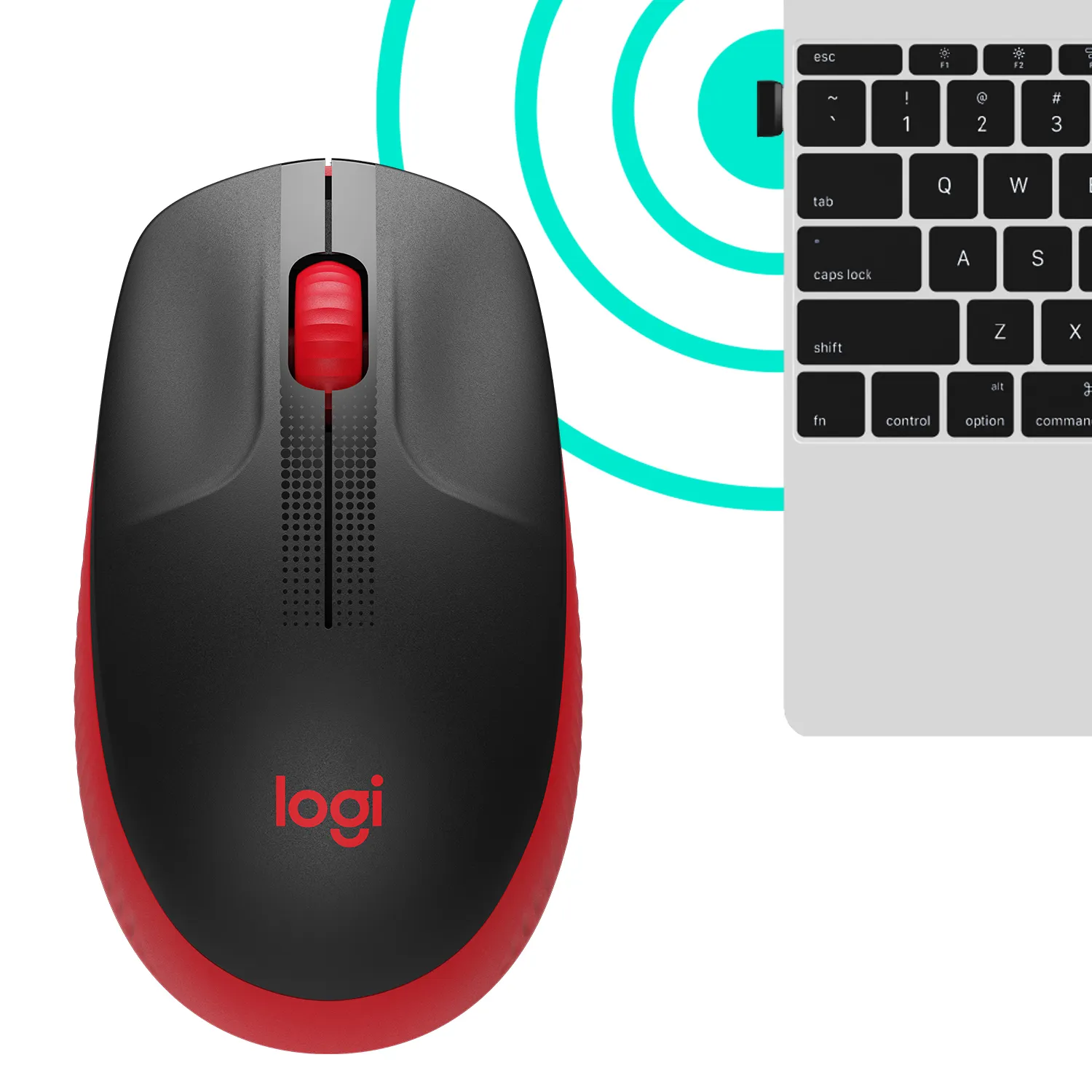 Logitech M190 - wireless mouse, Red