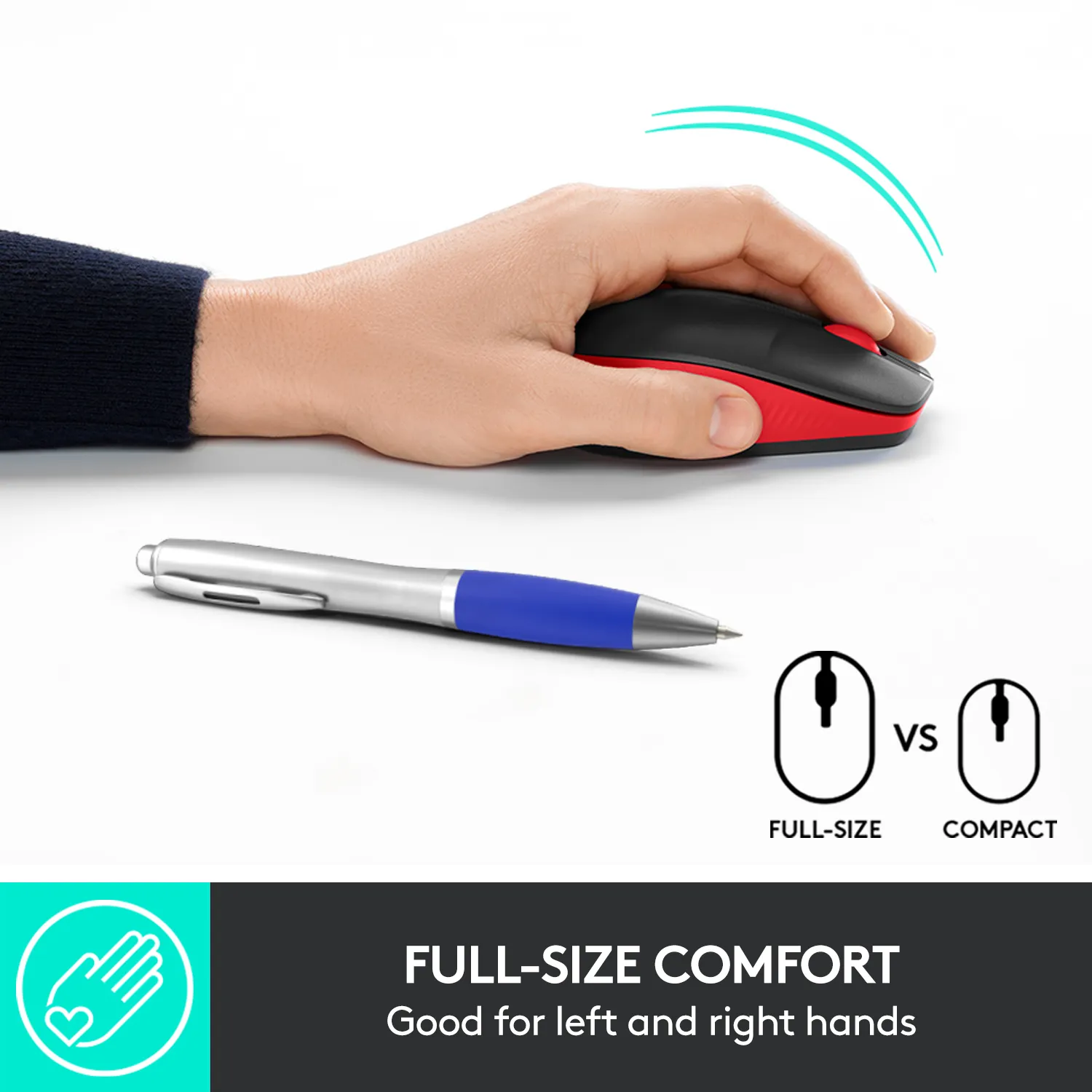 Logitech M190 - wireless mouse, Red