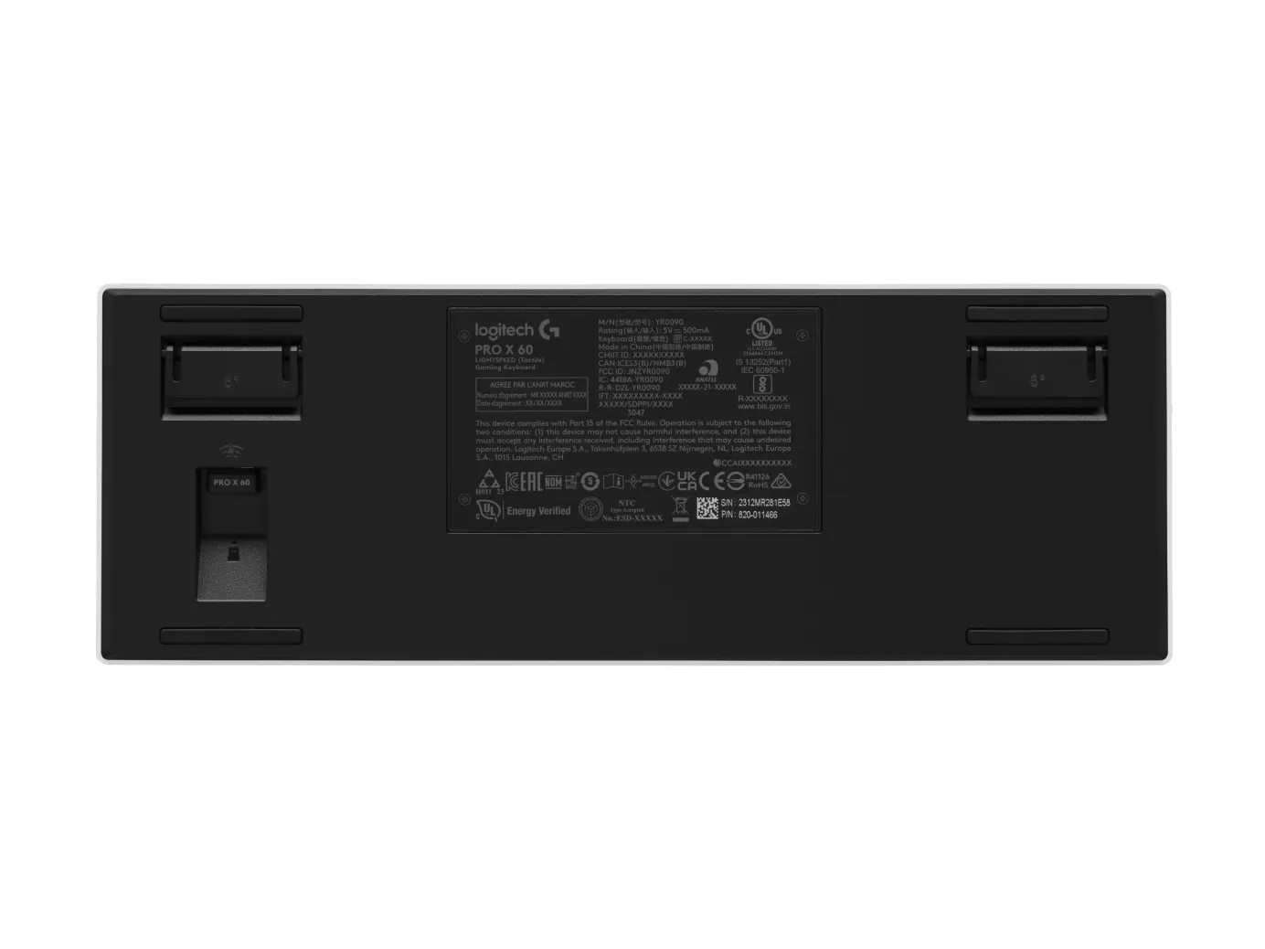 Logitech Pro X 60 LIGHTSPEED Tactile -langaton pelinäppäimistö, valkoinen