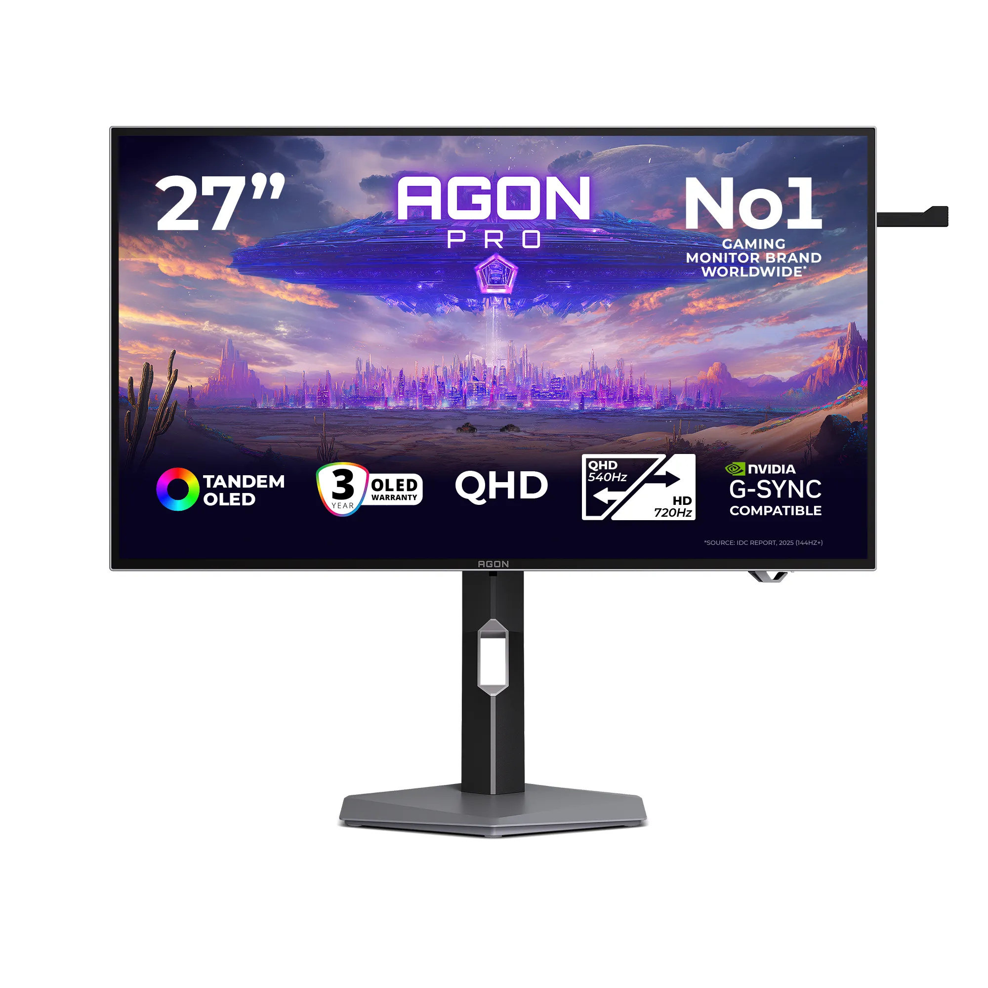AOC AGON PRO AGP277QKDC 26.5" QHD, OLED, 720Hz, HDR Gaming Monitor with USB-C hub