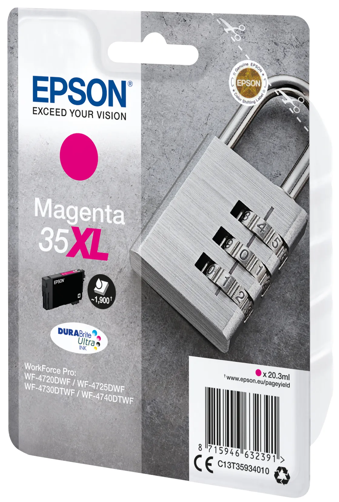 Epson DURABrite Ultra 35XL -mustekasetti, 20.3 ml, magenta