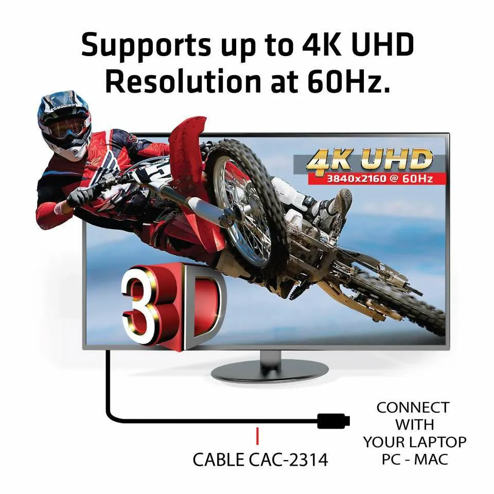 Club 3D  HDMI – HDMI 2.0 - kabel, 15 m, Svart