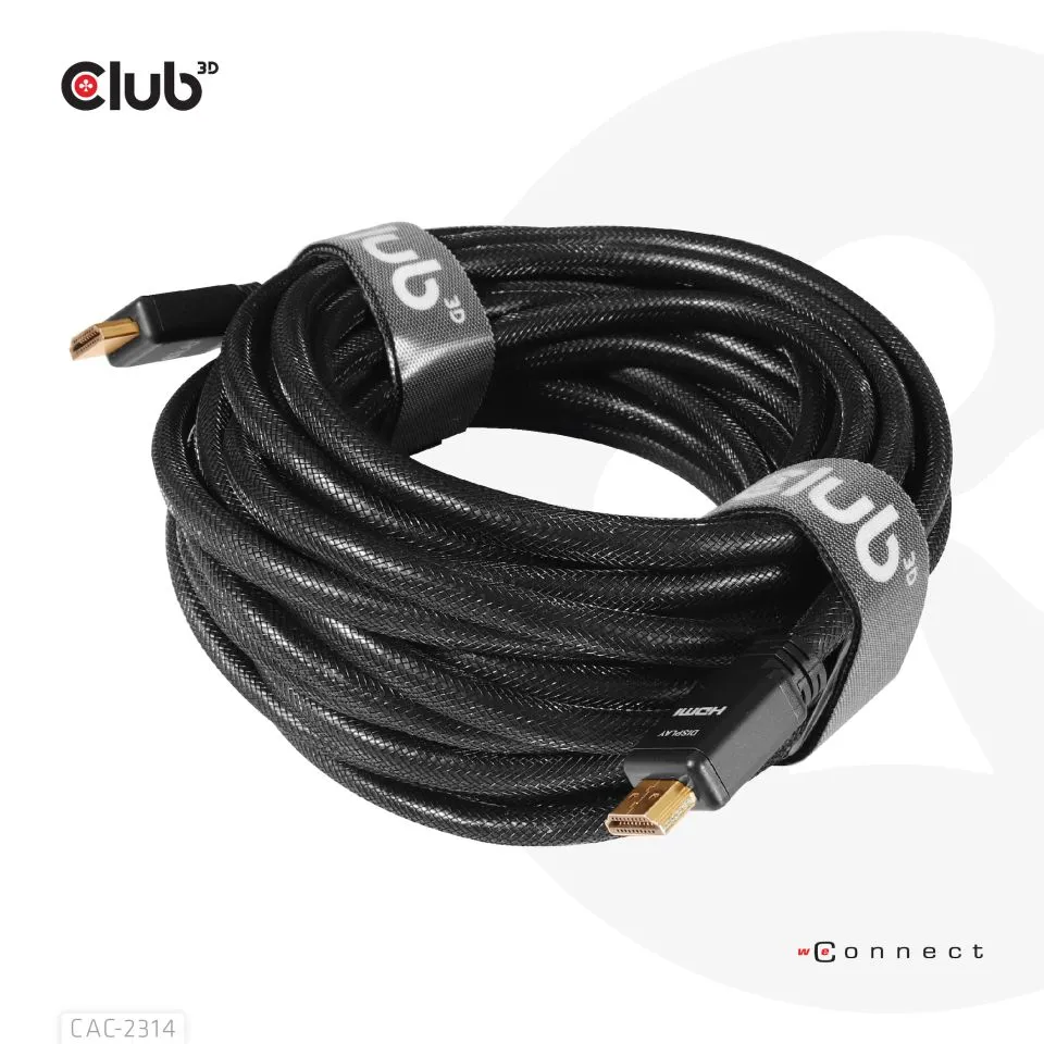 Club 3D  HDMI &ndash; HDMI 2.0 - kabel, 15 m, Svart