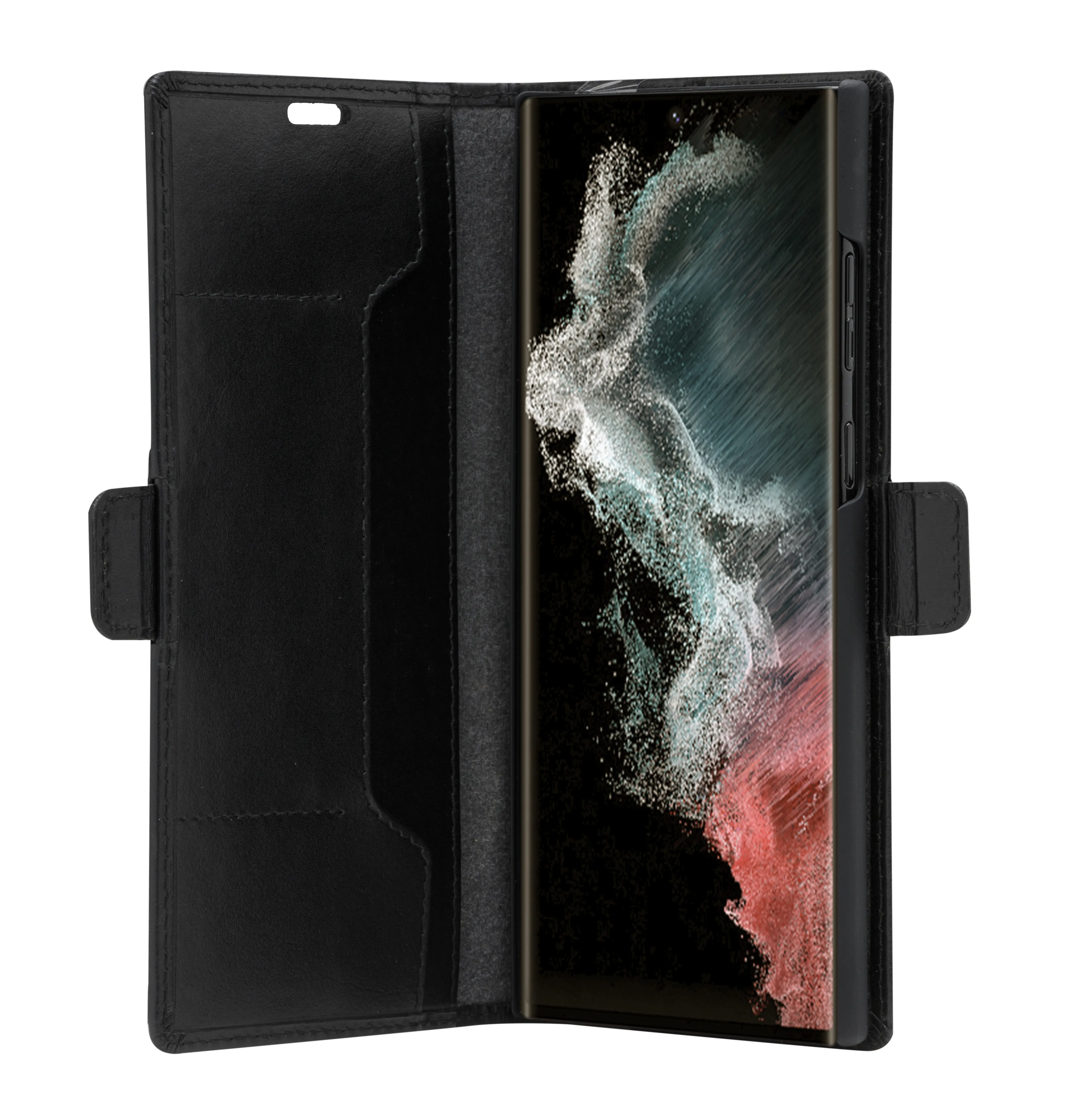 Dbramante1928 Copenhagen Slim, Galaxy S22 Ultra -lompakkokotelo, Musta