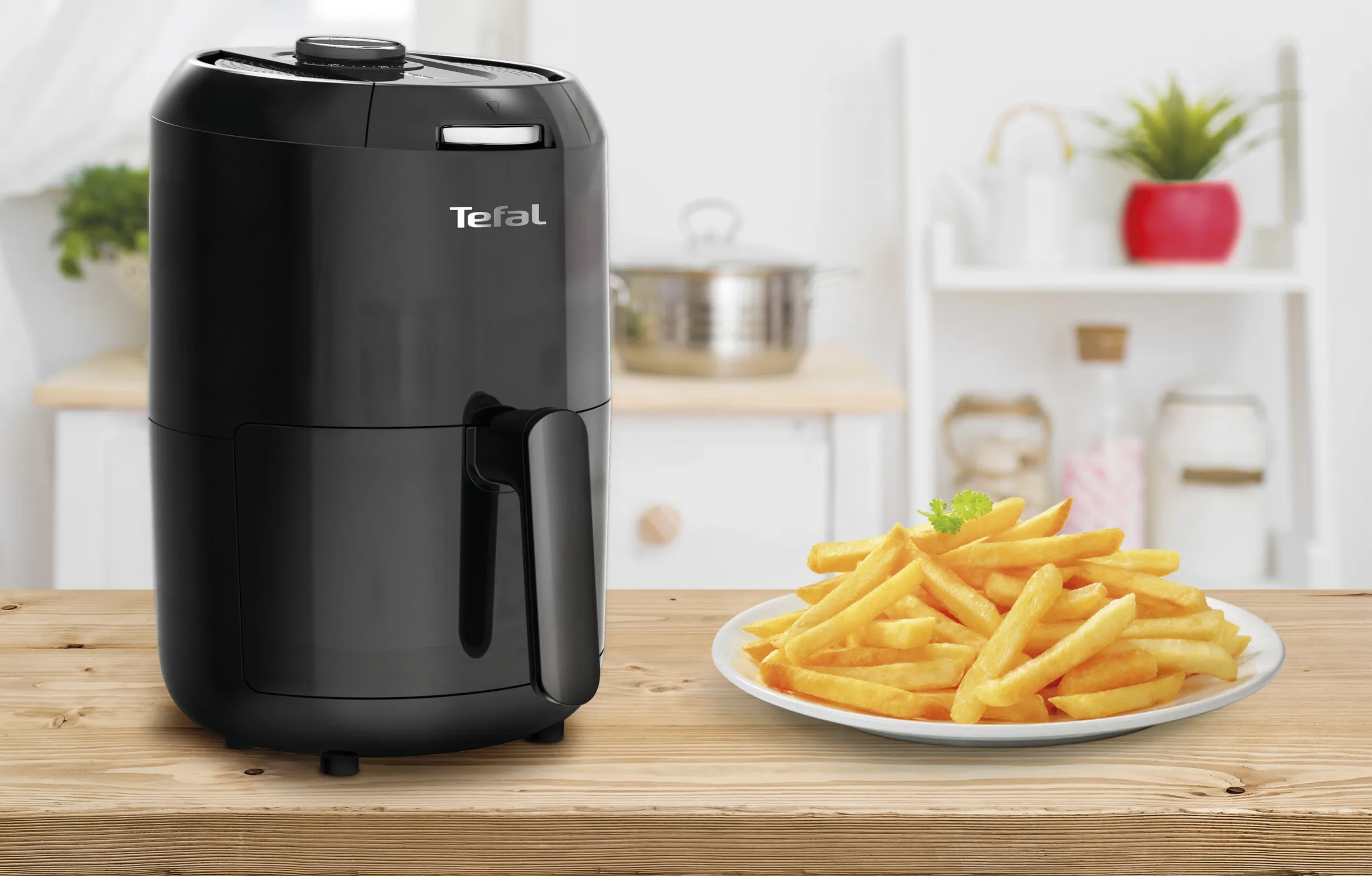 Tefal Easy Fry Compact Airfryer -kiertoilmakypsennin, musta, 1.6l