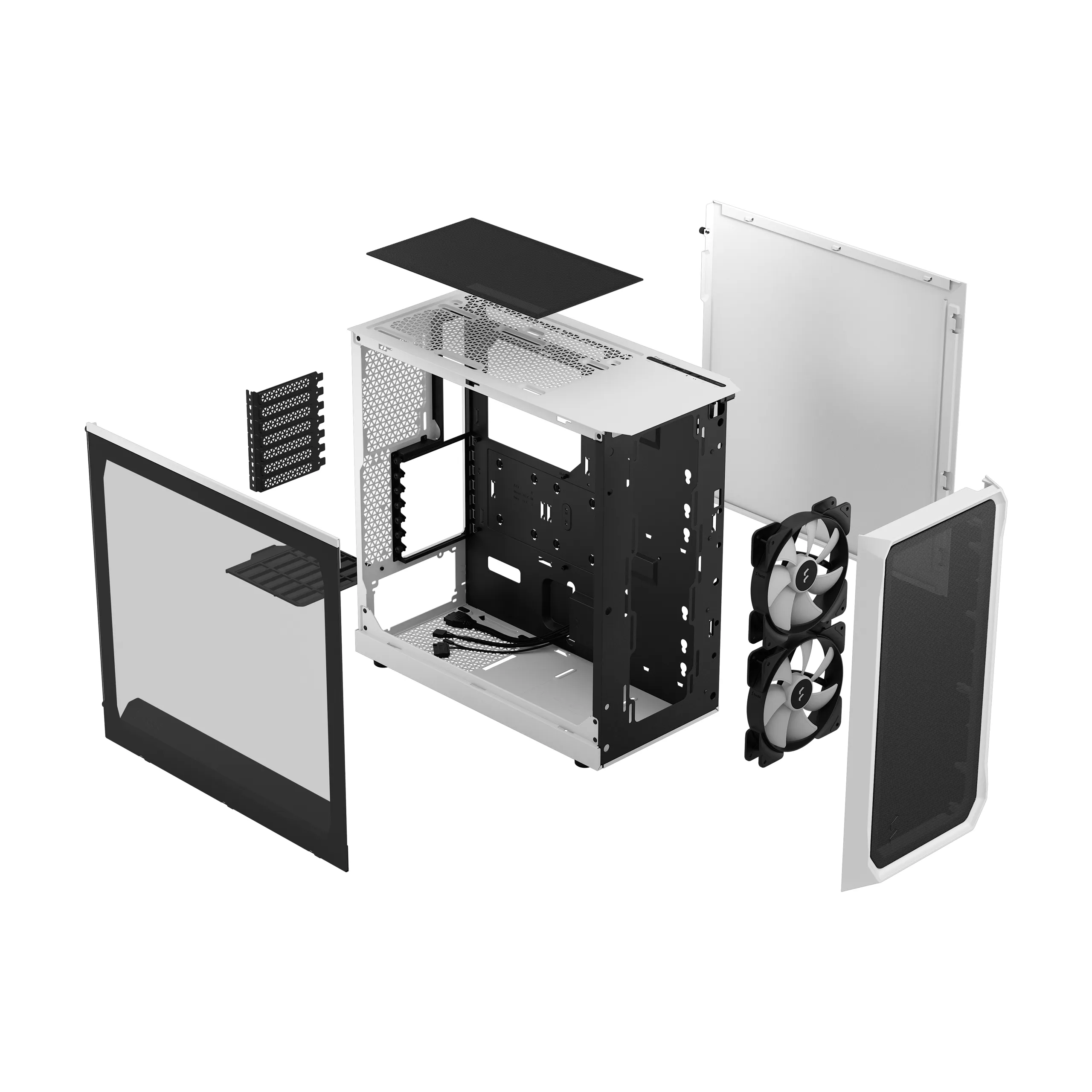 Fractal Design Focus 2 RGB - Mid Tower case with window, White / Clear Tint