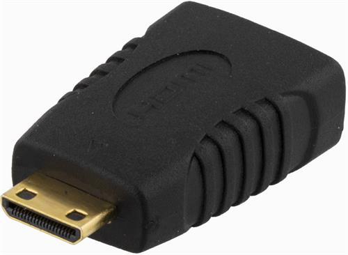 DELTACO HDMI-sovitin mini HDMI ur - HDMI na, 19-pin,kullatut liittimet