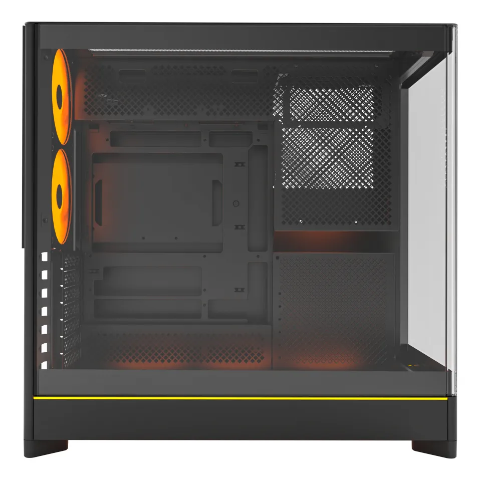 Montech HS02 Pro, 5 Pre-installed fans - midi case with window, Black