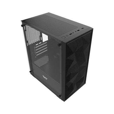 DARKFLASH M305 Mesh Mini-Tower Case with window, Black