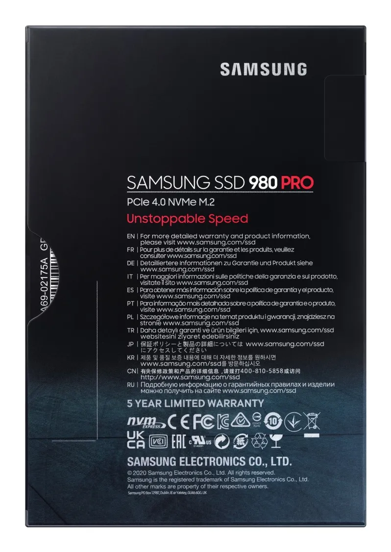 Samsung 980 PRO 500GB, PCIe 4.0, M.2 - SSD