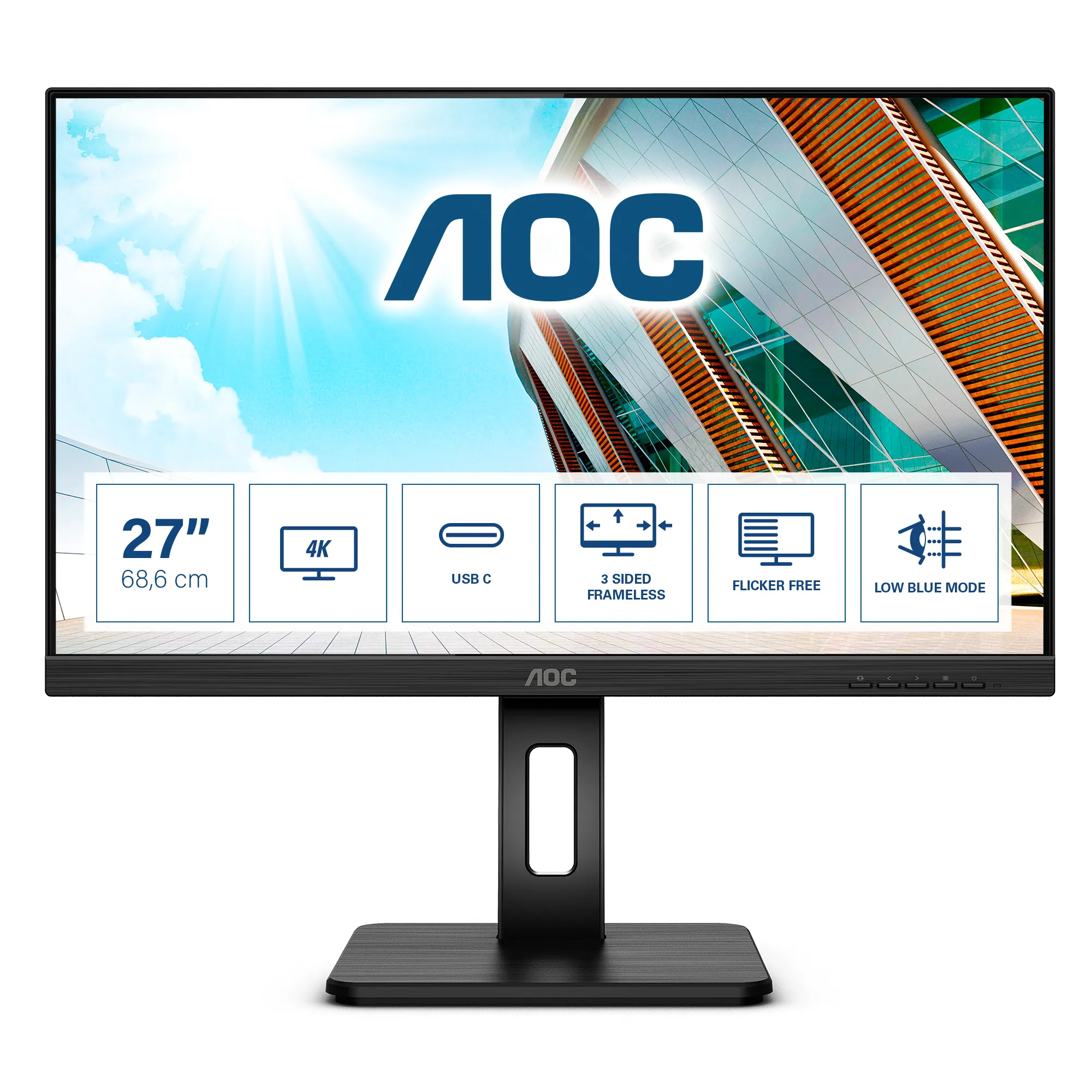 AOC U27P2CA 27" 4K UHD, IPS - skärm