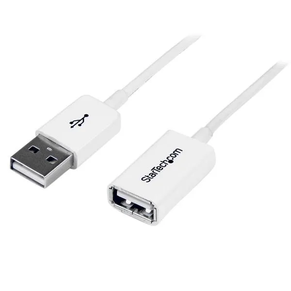 2M USB MALE TO FEMALE CABLE - - WHITE USB 2.0 EXTENSION CORD