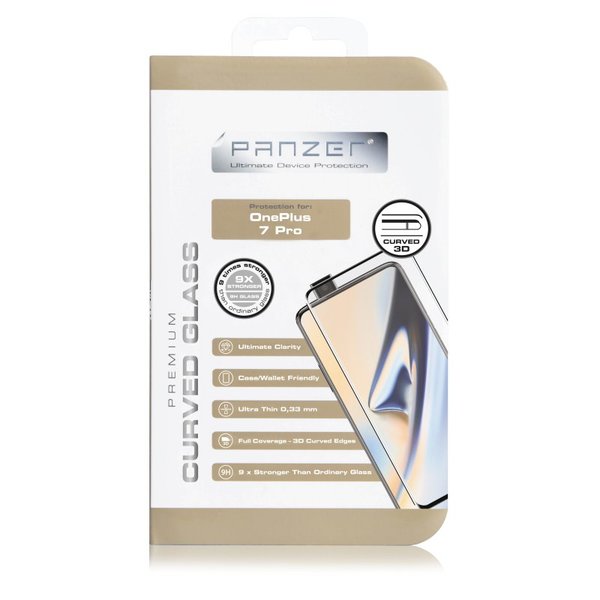 Panzer OnePlus 7 Pro Curved Glass - Screen Glass, Black
