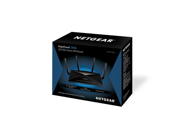 NETGEAR Nighthawk X10 - Langaton reititin - 6-porttinen kytkin - GigE, WiGig - 802.11a/b/g/n/ac, 802.11ad (WiGig) - Multi-Band