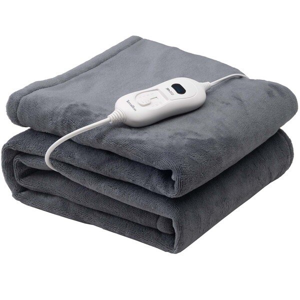 Terraillon S&auml;hk&ouml;l&auml;mmitteinen peitto Plaid Cozy 160 x 120 cm, tummanharmaa