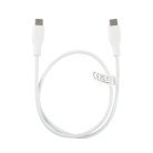 Deltaco USB-C till USB-C - laddningskabel, 60W, 0,5 m, vit