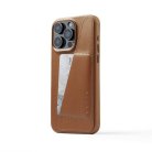Mujjo Full Leather, iPhone 15 Pro Max - Wallet Case, Tan