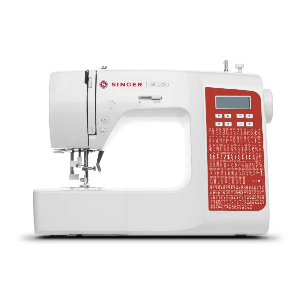 SINGER SC220 symaskin, 200 s&ouml;mmar, r&ouml;d/vit